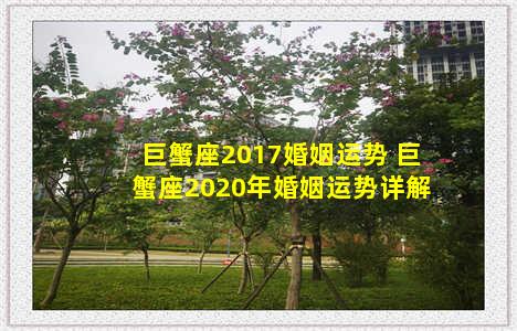 巨蟹座2017婚姻运势 巨蟹座2020年婚姻运势详解